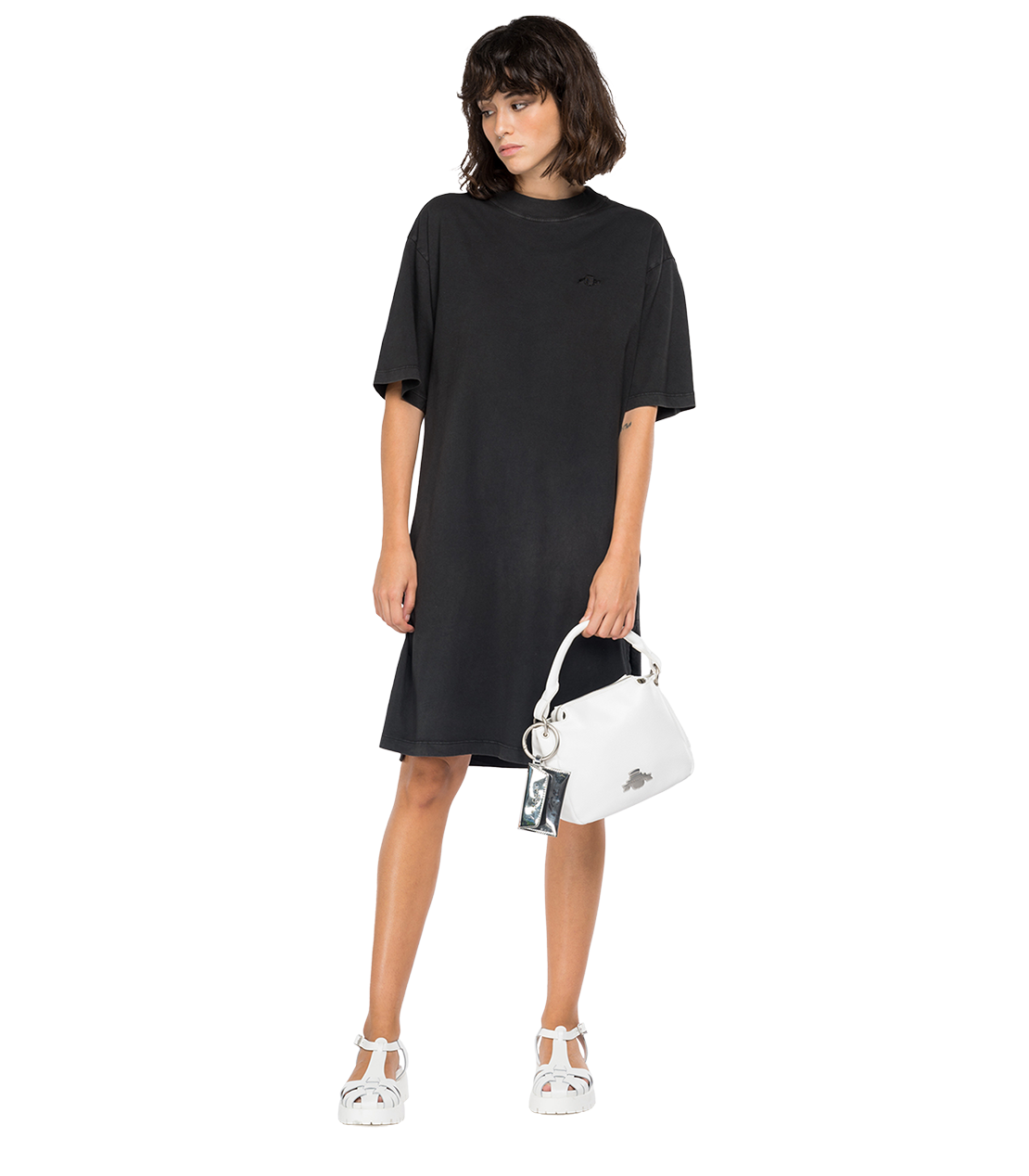 BIO PACKガーメントダイ オーガニックコットンジャージードレス 詳細画像 ブラック 3